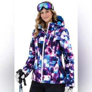 Obermeyer Ski Jacket Women's Size 6 Multicolor Hooded Winter Coat